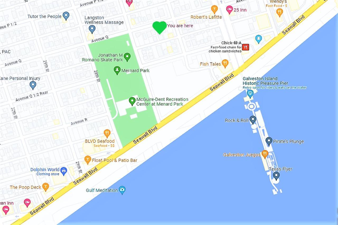 Casaazul-2605A-Couples Retreat By Beach & Pleasure Pier 1 Block Away- 2Bed 2Bath- 7 Minutes To Cruise Terminal Галвестон Экстерьер фото